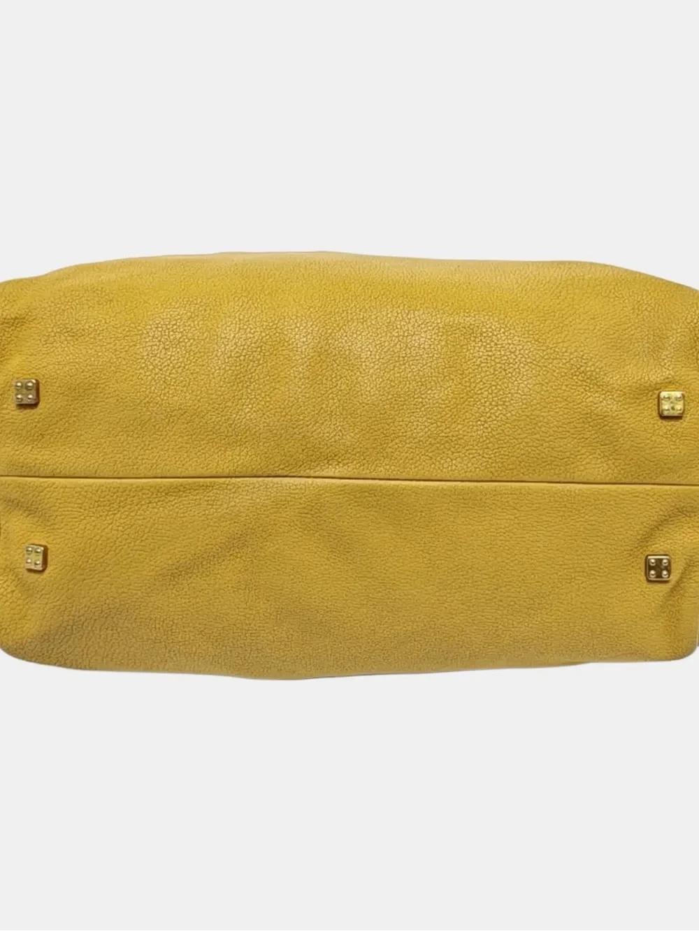 Loewe Yellow Leather Duffel Tote Bag with Brown Handles